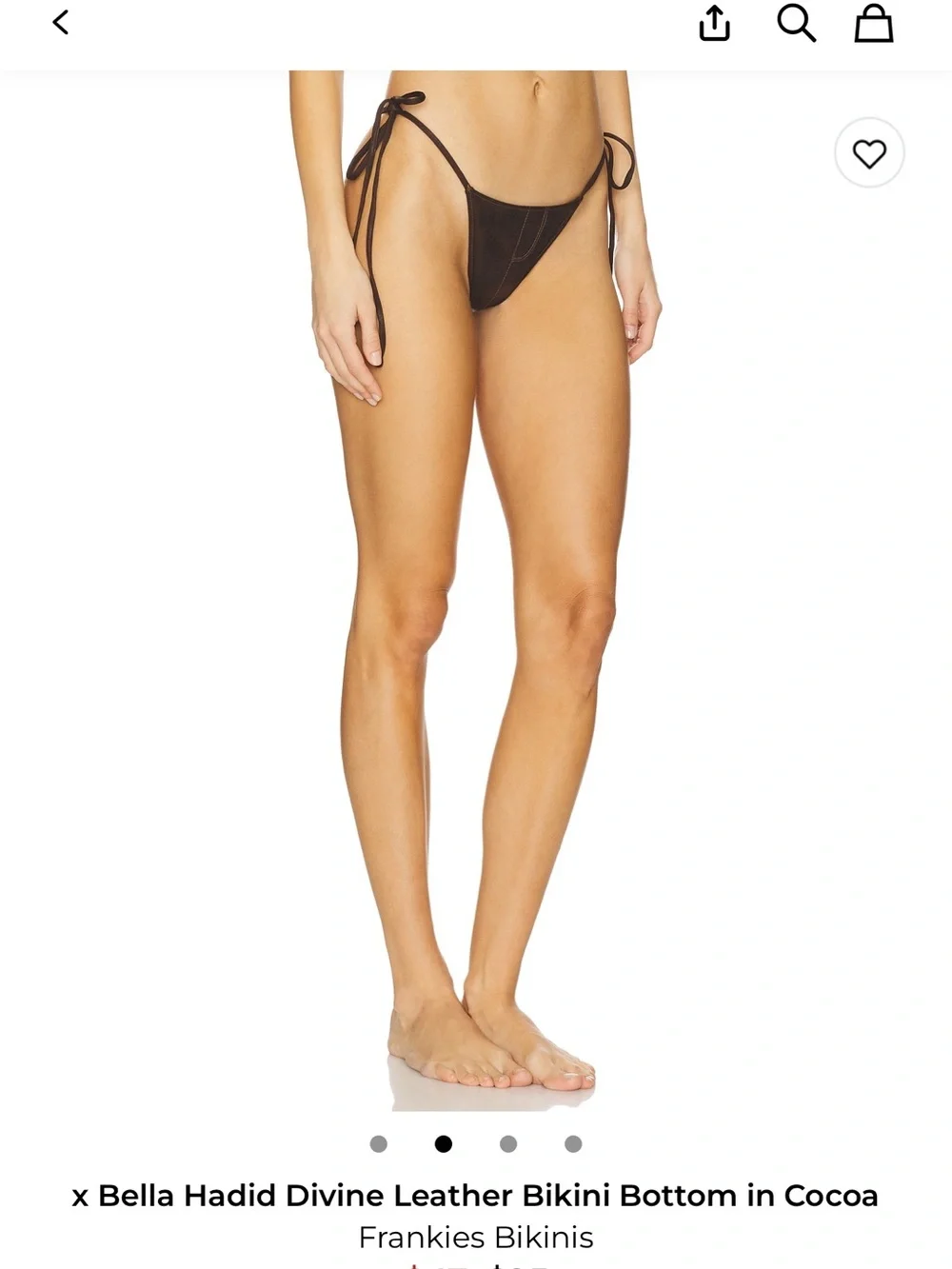Frankie's Bikinis Leather Bikini Bottom in Cocoa Brown